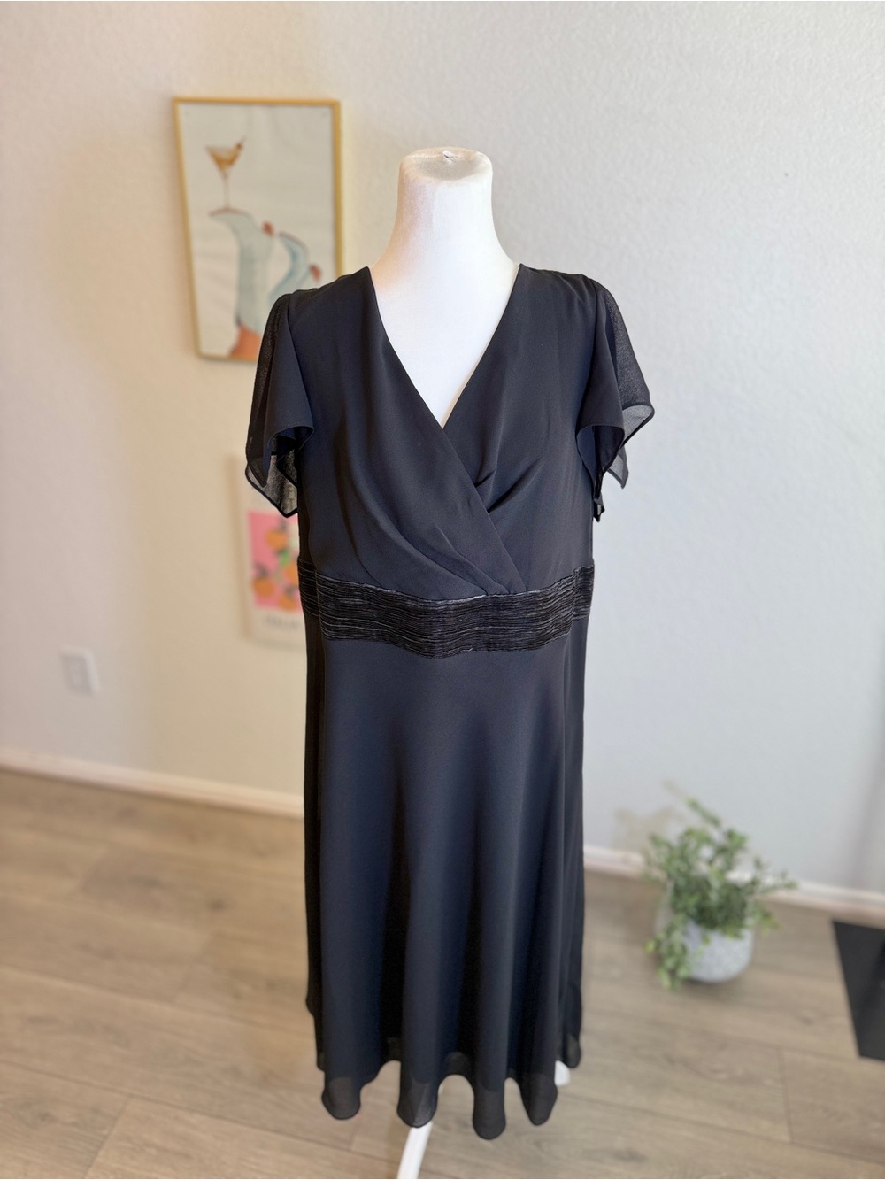 Dana Kay Plus Size Fit & Flare Little Black Dress Size 20W EUC!